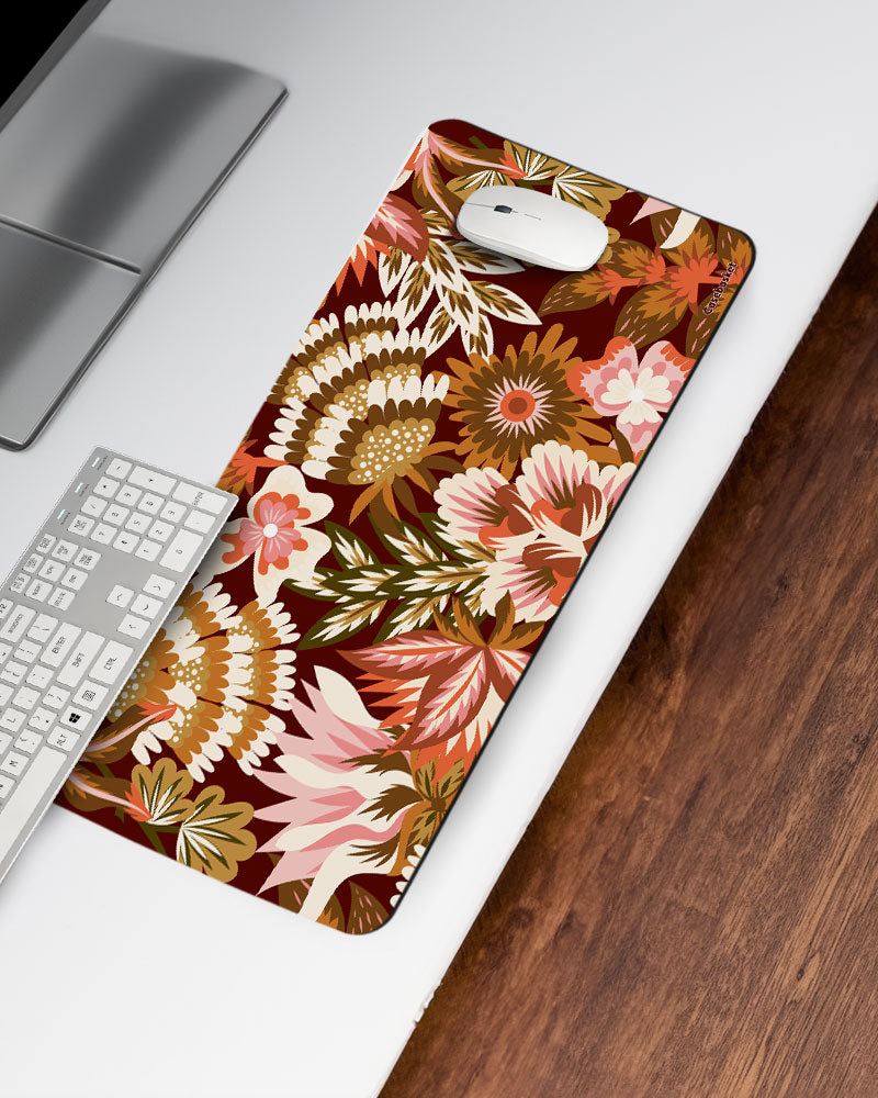 Autumn Garden Print Desk Mat