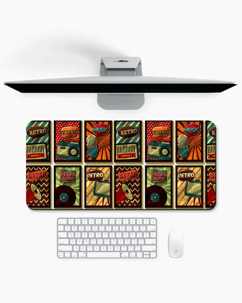 Retro Rewind Print Desk Mat