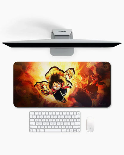 Luffy Blaze Warrior Print Desk Mat