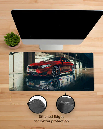 Crimson Velocity Print Desk Mat