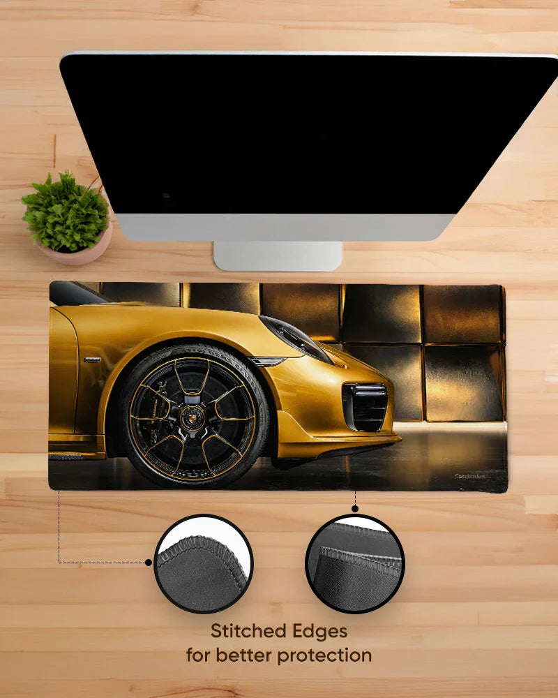 Golden Apex Print Desk Mat