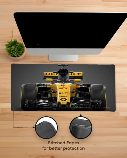 Yellow Fury Print Desk Mat