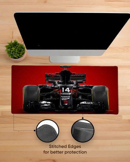 Crimson Grid Print Desk Mat
