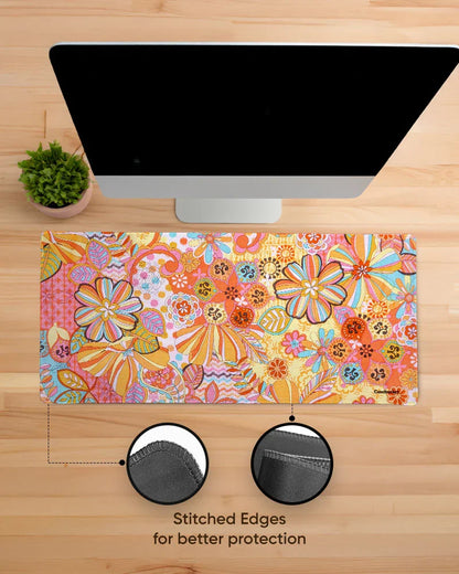 Flower Pop Print Desk Mat