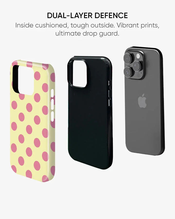 Butter Polka Glossy Armour Shell Phone Cover