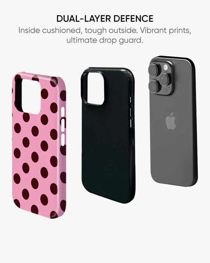 Cherry Dots Glossy Armour Shell Phone Cover