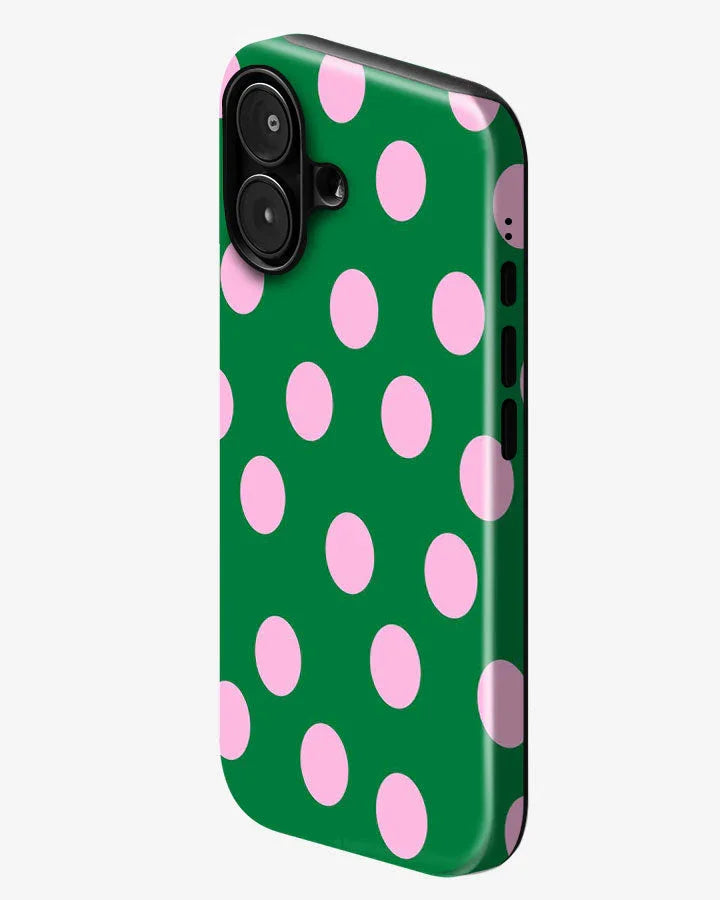 Matcha Dots Glossy Armour Shell Phone Cover