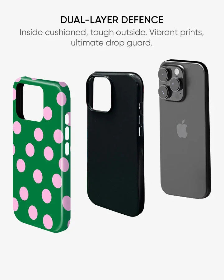 Matcha Dots Glossy Armour Shell Phone Cover