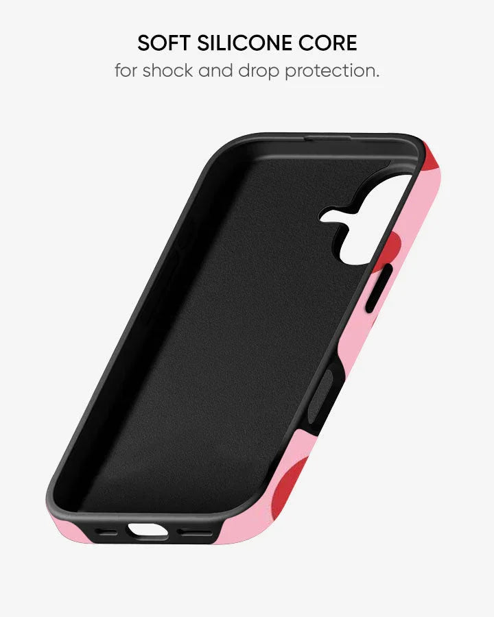 Strawberry Polka Glossy Armour Shell Phone Cover