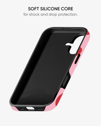 Strawberry Polka Glossy Armour Shell Phone Cover