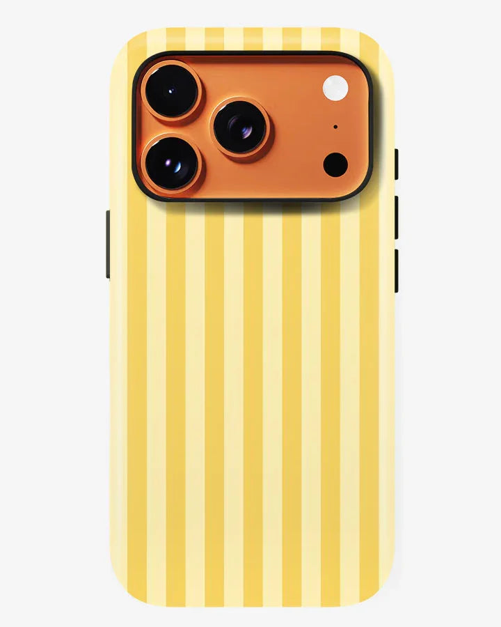 Lemon Stripes Glossy Armour Shell Phone Cover