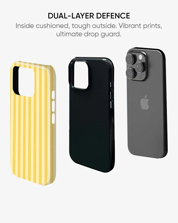 Lemon Stripes Glossy Armour Shell Phone Cover
