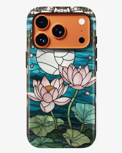 Moonlit Lotus Glossy Armour Shell Phone Cover