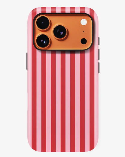 Cherry Ribbon Stripe Glossy Armour Shell Phone Cover