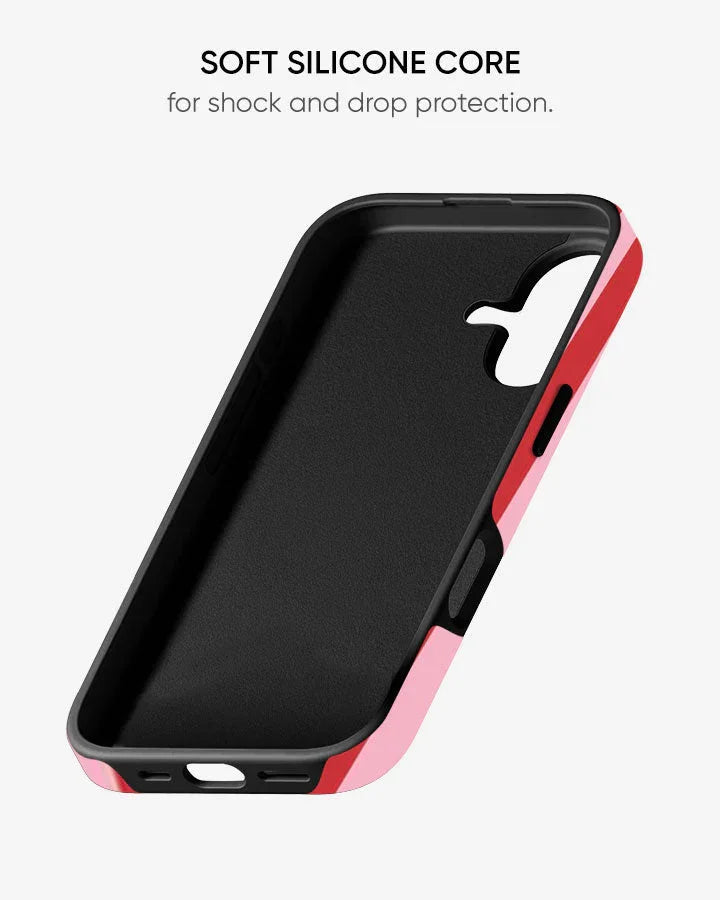 Cherry Ribbon Stripe Glossy Armour Shell Phone Cover