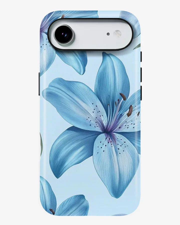 Blue Lily Glossy Armour Shell Phone Cover