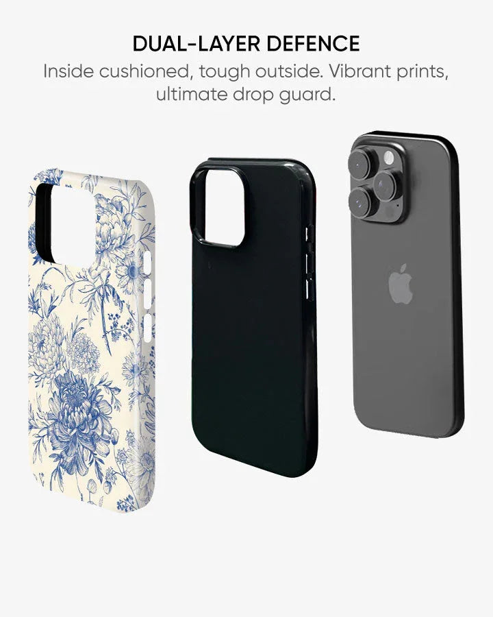 Antique Blue Glossy Armour Shell Phone Cover