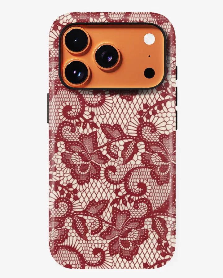 Ruby Lace Glossy Armour Shell Phone Cover