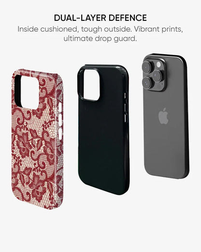 Ruby Lace Glossy Armour Shell Phone Cover