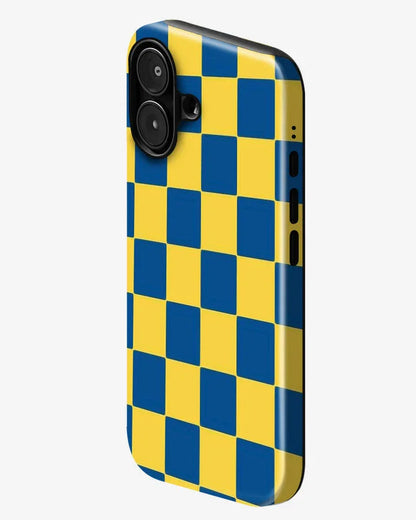 Cobalt Grid Glossy Armour Shell Phone Cover
