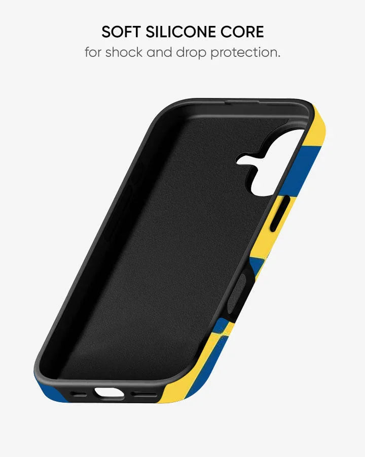 Cobalt Grid Glossy Armour Shell Phone Cover