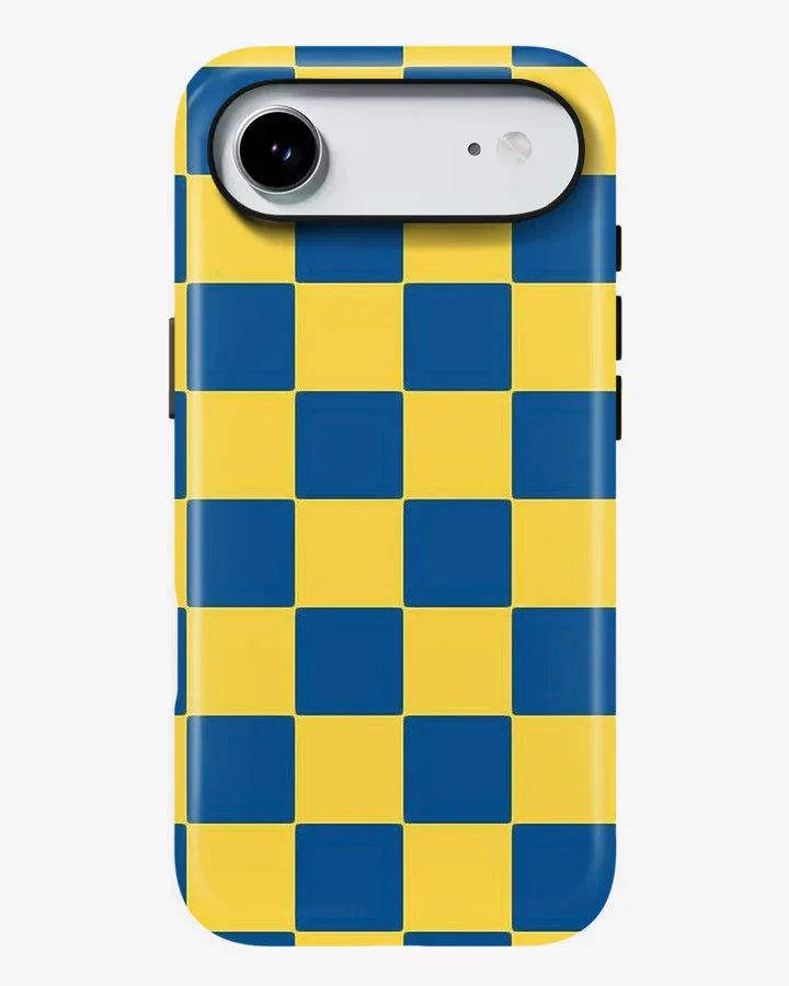 Cobalt Grid Glossy Armour Shell Phone Cover