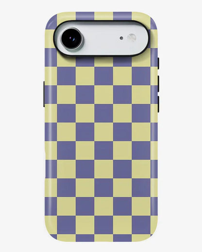 Lavender Check Glossy Armour Shell Phone Cover