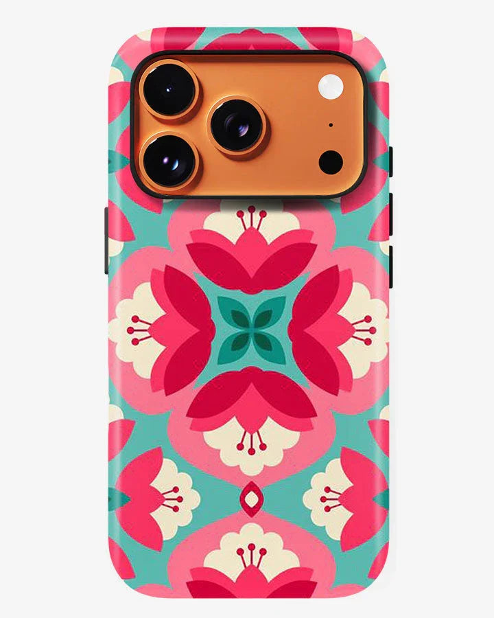 Pink Teal Glossy Armour Shell Phone Cover