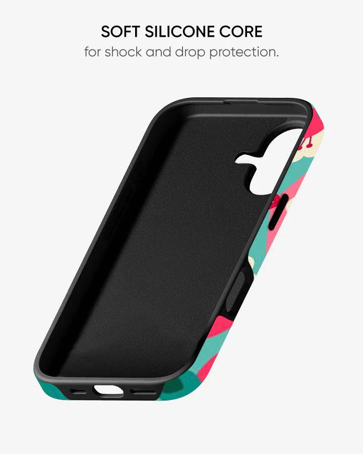Pink Teal Glossy Armour Shell Phone Cover
