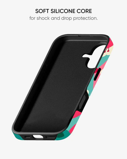 Pink Teal Glossy Armour Shell Phone Cover