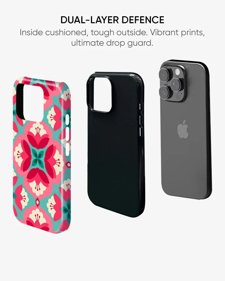 Pink Teal Glossy Armour Shell Phone Cover