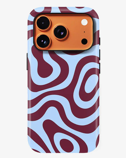 Burgundy Blue Glossy Armour Shell Phone Cover