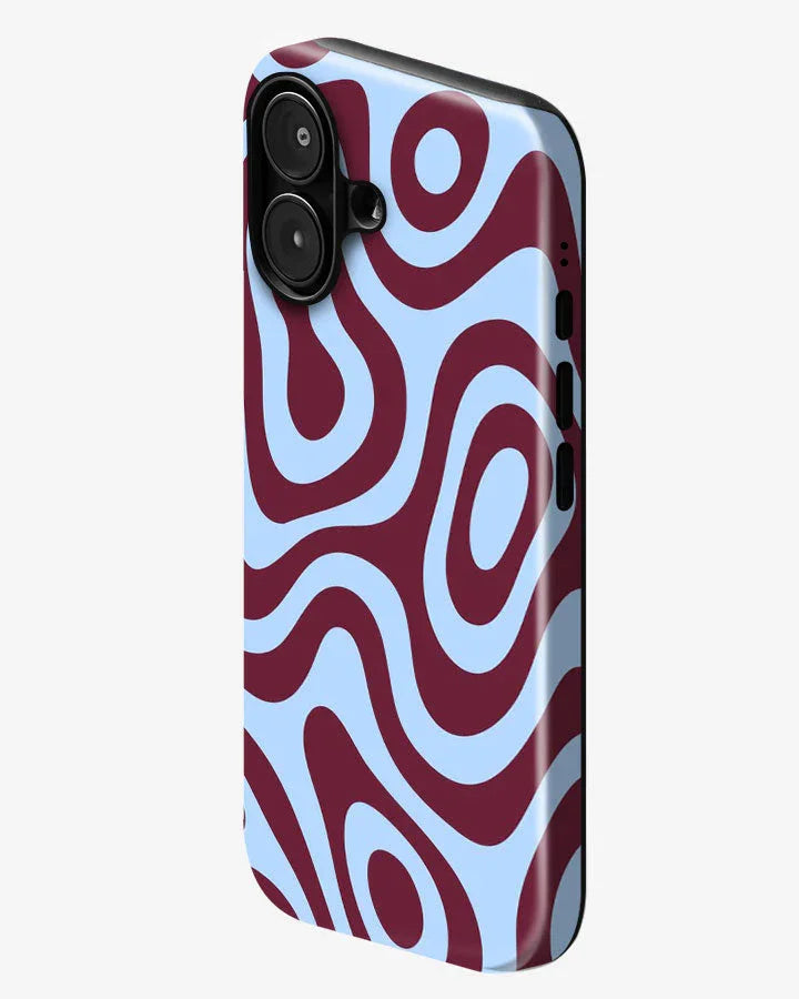 Burgundy Blue Glossy Armour Shell Phone Cover