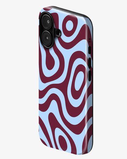 Burgundy Blue Glossy Armour Shell Phone Cover