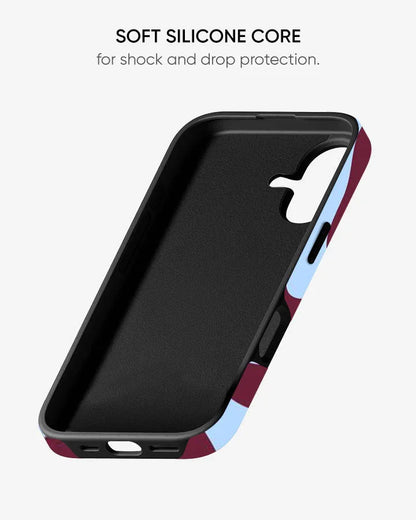 Burgundy Blue Glossy Armour Shell Phone Cover