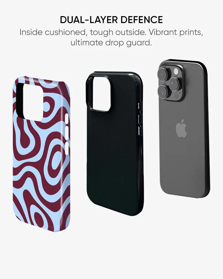 Burgundy Blue Glossy Armour Shell Phone Cover