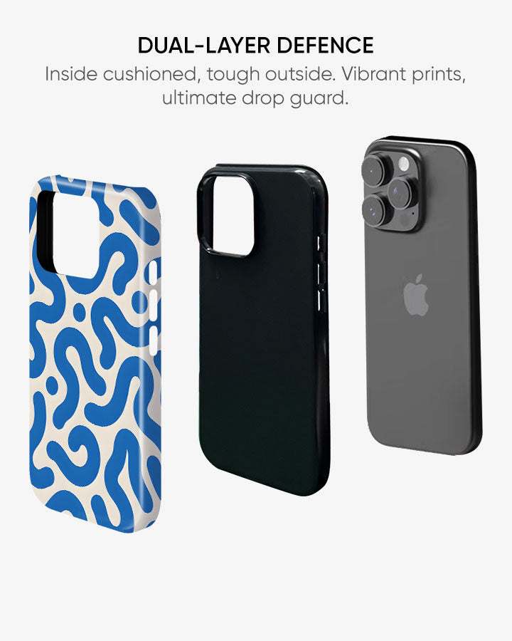 Blue Ripple Glossy Armour Shell Phone Cover