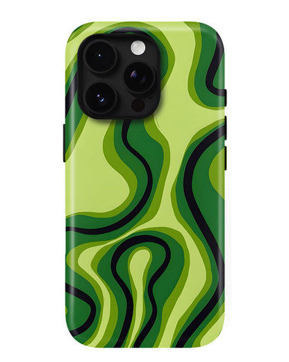 Lime Labyrinth Glossy Armour Shell Phone Cover