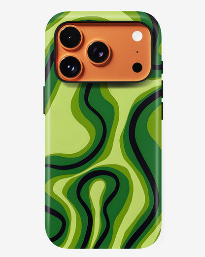 Lime Labyrinth Glossy Armour Shell Phone Cover