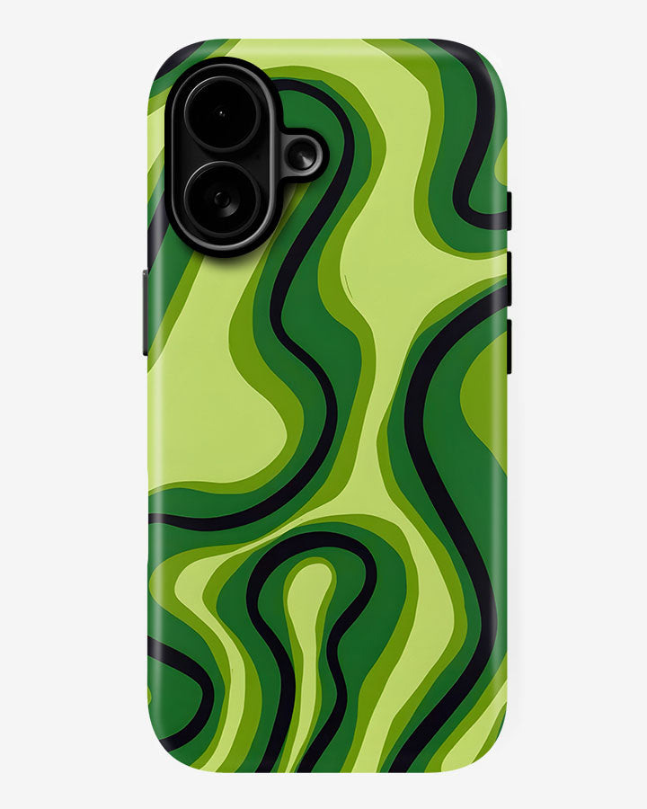 Lime Labyrinth Glossy Armour Shell Phone Cover