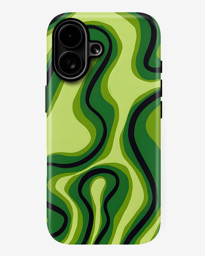 Lime Labyrinth Glossy Armour Shell Phone Cover