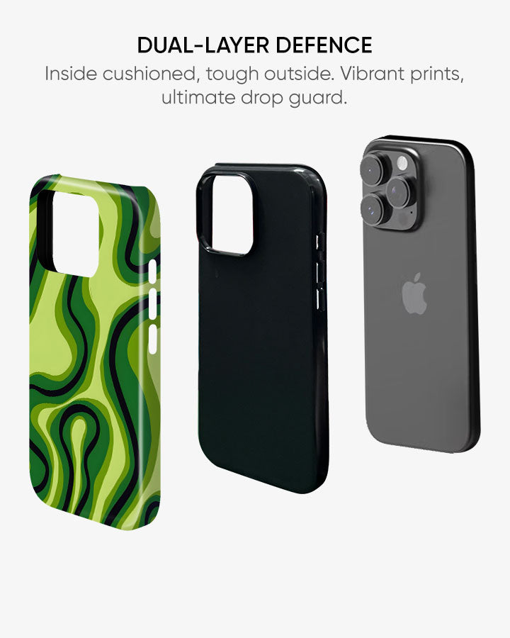 Lime Labyrinth Glossy Armour Shell Phone Cover