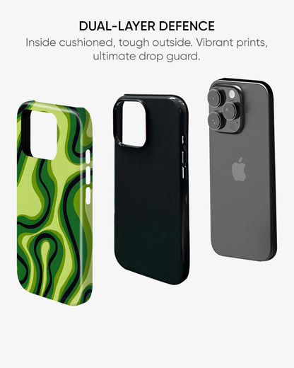 Lime Labyrinth Glossy Armour Shell Phone Cover