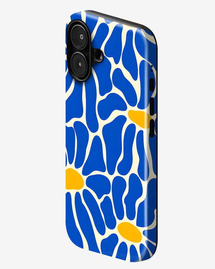 Electric Azure Glossy Armour Shell Phone Cover