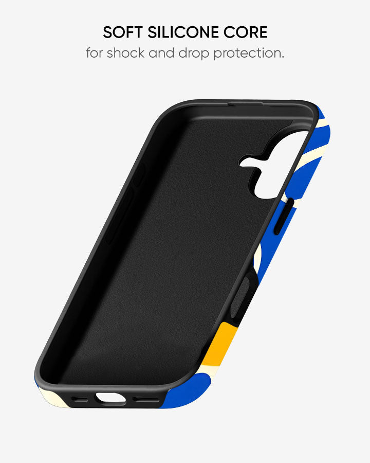 Electric Azure Glossy Armour Shell Phone Cover