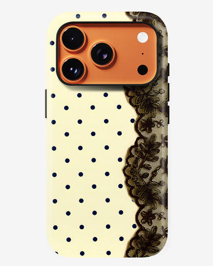 Polka Lace Glossy Armour Shell Phone Cover