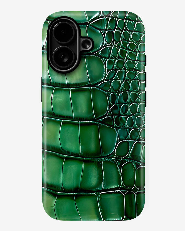 Emerald Croc Glossy Armour Shell Phone Cover