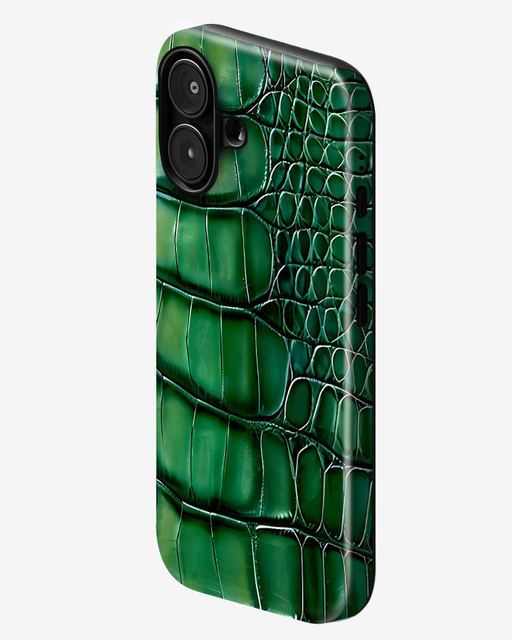 Emerald Croc Glossy Armour Shell Phone Cover