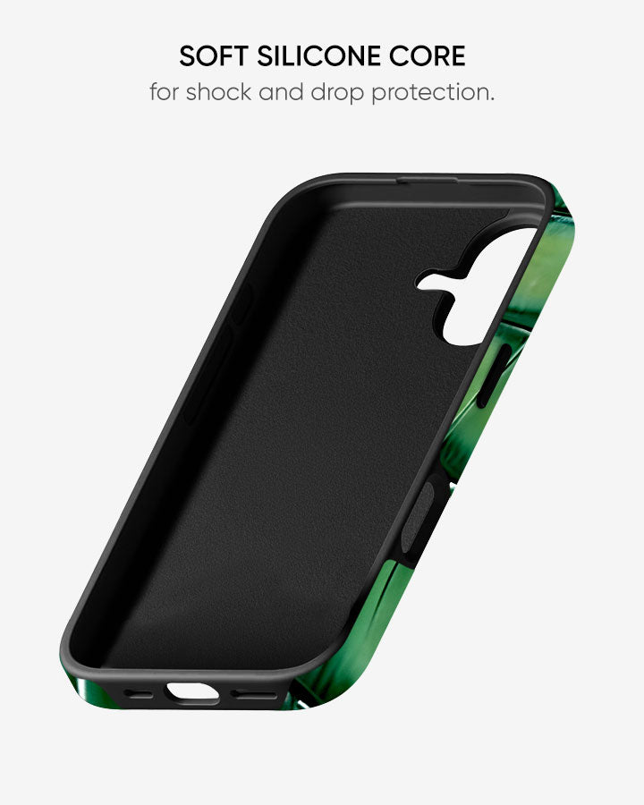 Emerald Croc Glossy Armour Shell Phone Cover