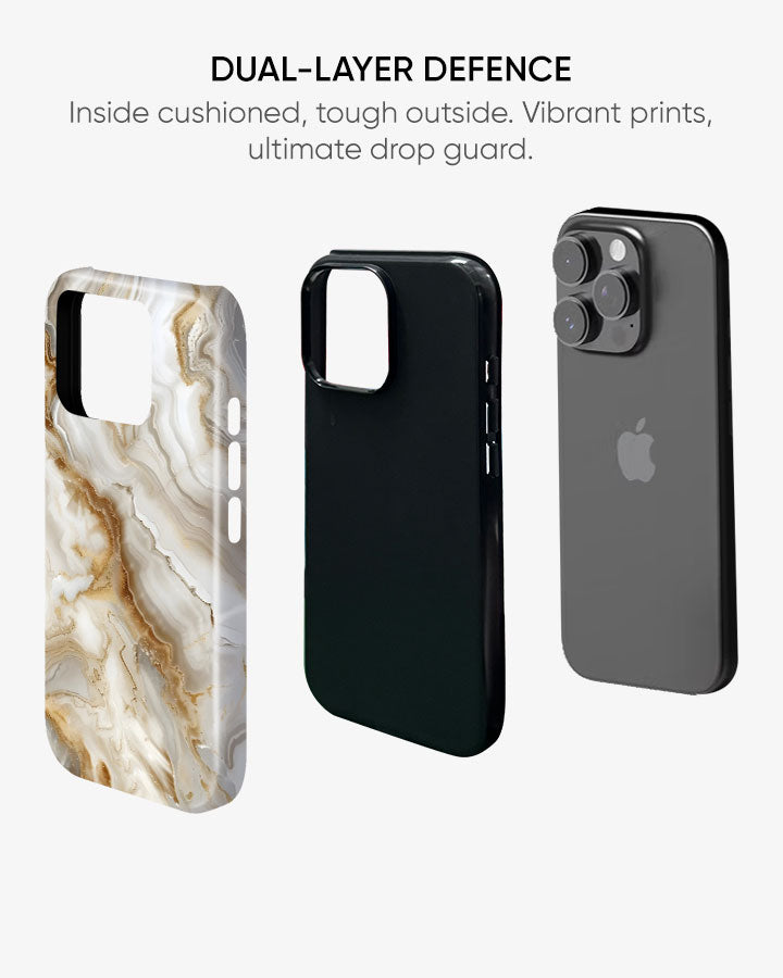 Ivory Agate Pearl Vanilla Glossy Armour Shell Phone Cover